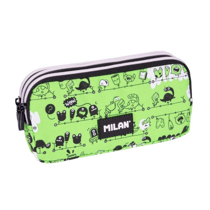 Milan 3-Zip Pencil Case - Cycling Creatures - Image 1